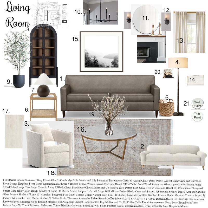 Living Room Sample Board Mood Board by Allison Kayes Designs on Style Sourcebook