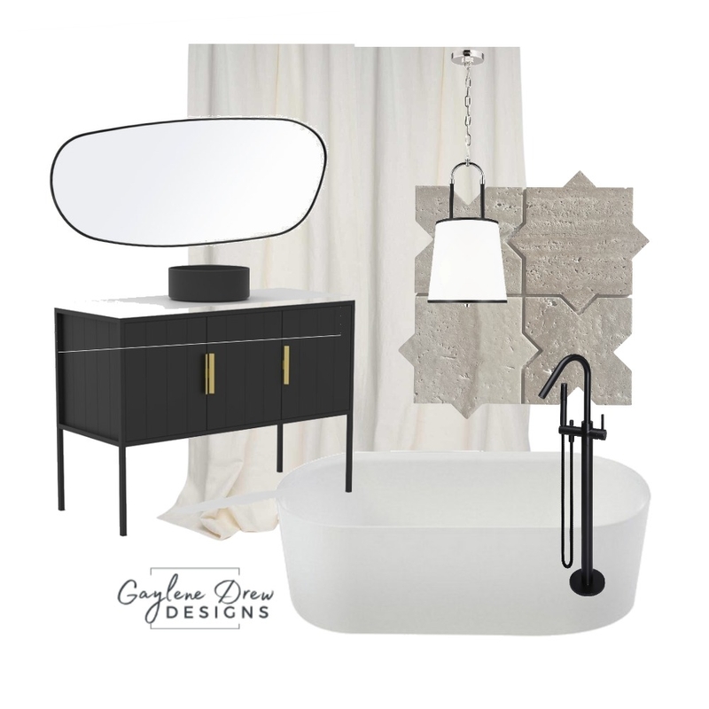 Moody Ensuite Mood Board by Gaylene Drew Designs on Style Sourcebook