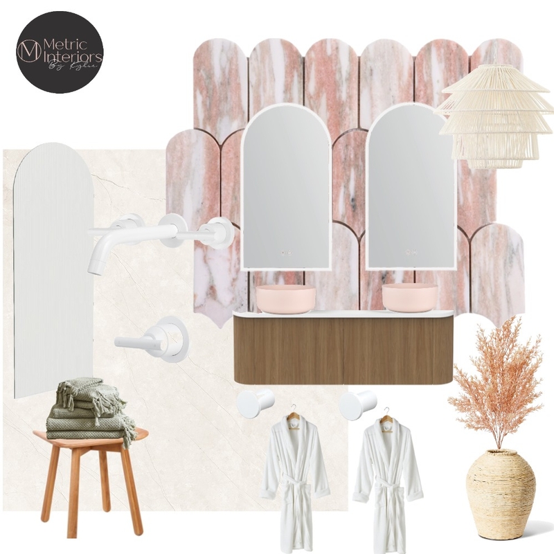 Blush Lux Ensuite Interior Design Mood Board by Metric Interiors by Kylie