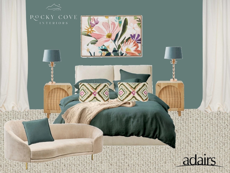 Adairs teal and cream bedroom Mood Board by Rocky Cove Interiors on Style Sourcebook