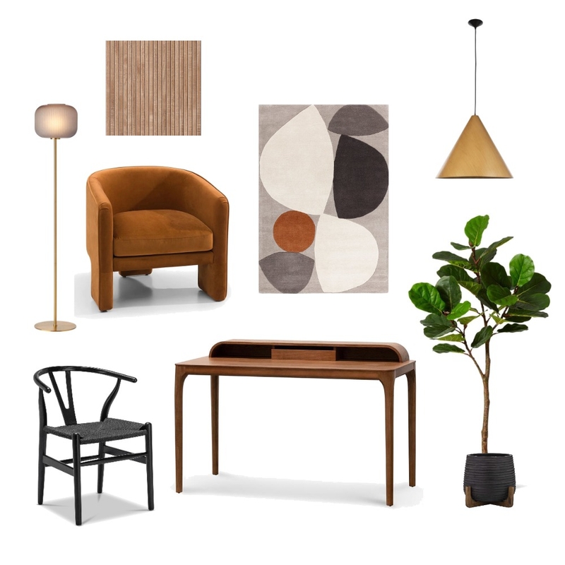 Mid Century Modern Study Mood Board by Look Home Staging on Style Sourcebook