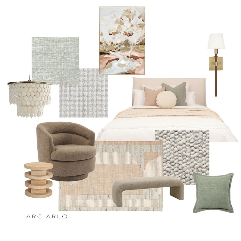 Modern Boho Bedroom Mood Board by Arc and Arlo on Style Sourcebook