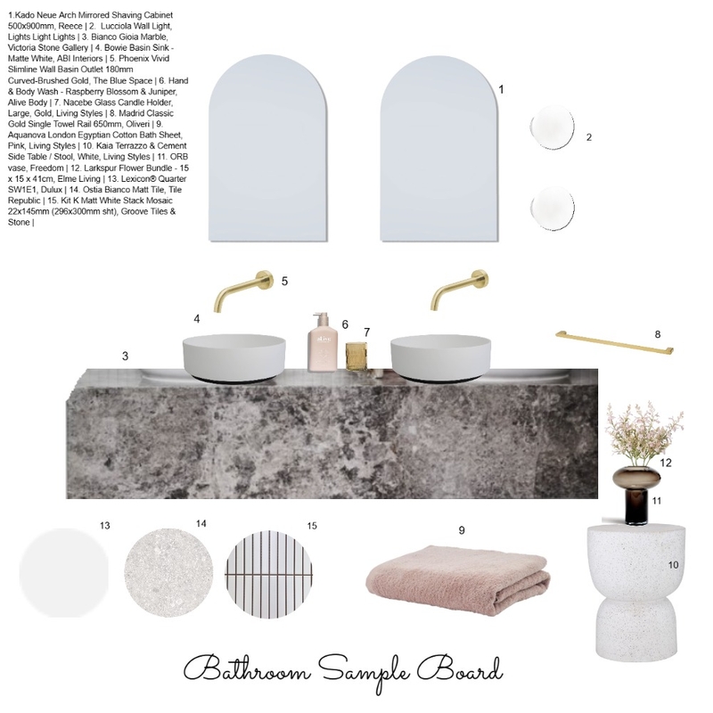 bathroom sample board part c  v2 Interior Design Mood Board by Efi Papasavva