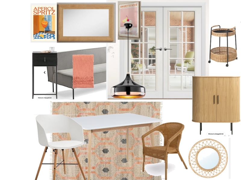 Dining room with Adam lamp and wood framed mirror Mood Board by Szilvia on Style Sourcebook