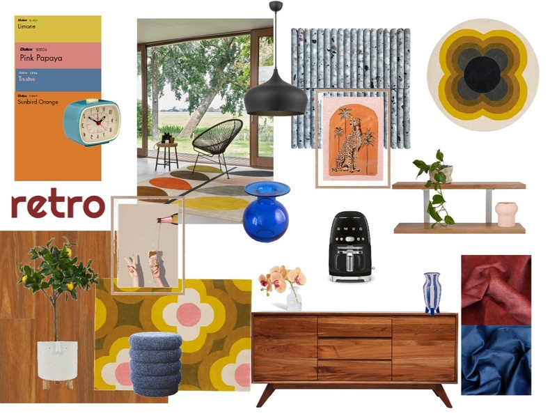Retro Design Mood Board by maddiepatino on Style Sourcebook