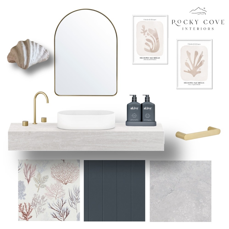 Cool Coastal Powder Room Mood Board by Rocky Cove Interiors on Style Sourcebook