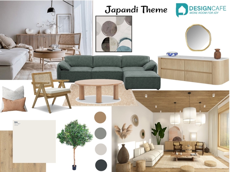 Japandi theme 1 Interior Design Mood Board by harshada