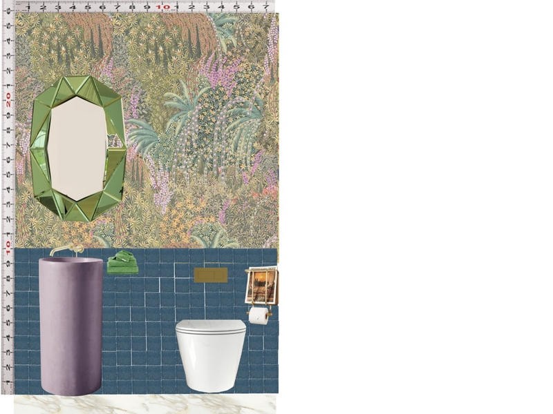 Powder Room Scale Design Green Mood Board by dl2407 on Style Sourcebook