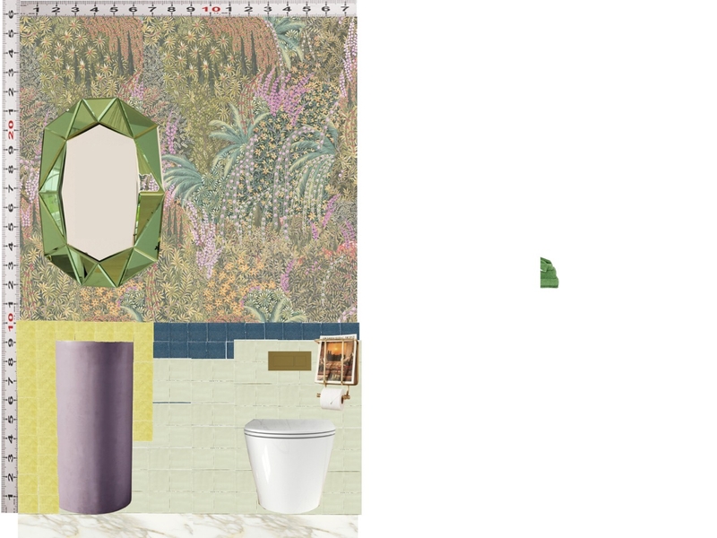Powder Room Scale Design Green Mood Board by dl2407 on Style Sourcebook