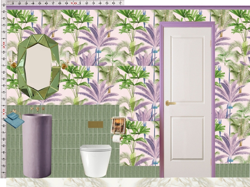 Powder Room Scale Design Green Mixer Taps Mood Board by dl2407 on Style Sourcebook