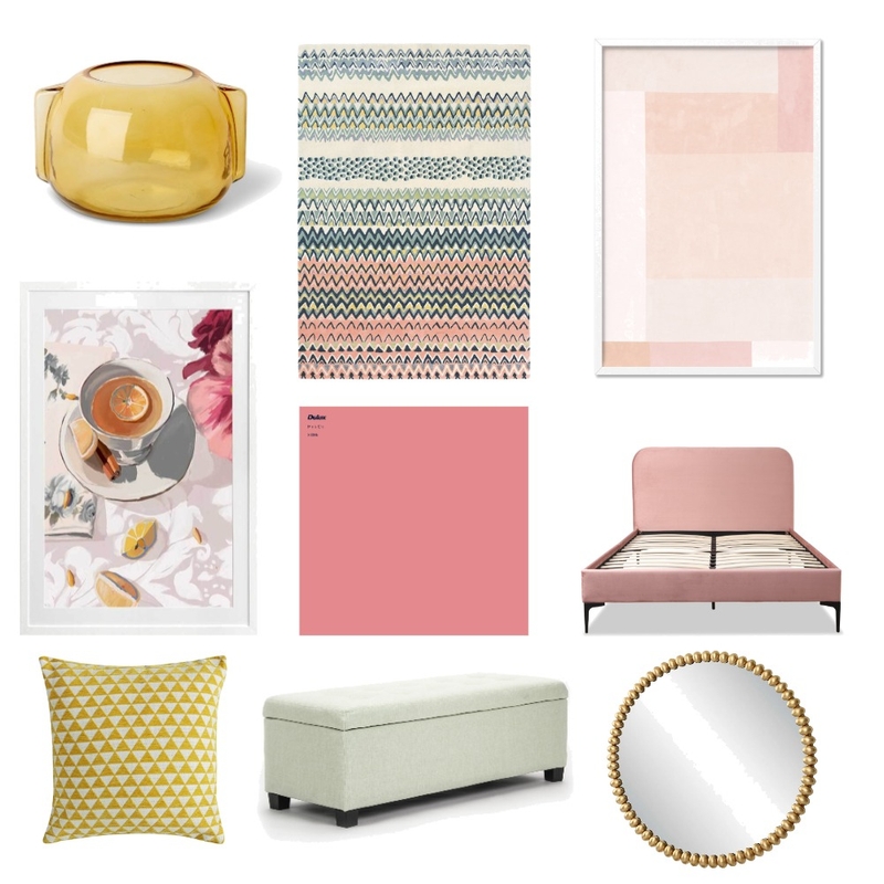 Pink, Sage & Gold Mood Board by Fiona Russell on Style Sourcebook