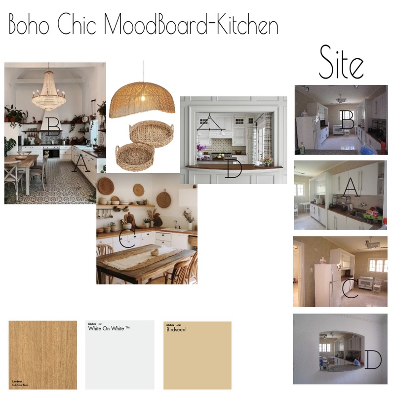 boho chic kitchen Interior Design Mood Board by habibaelwan