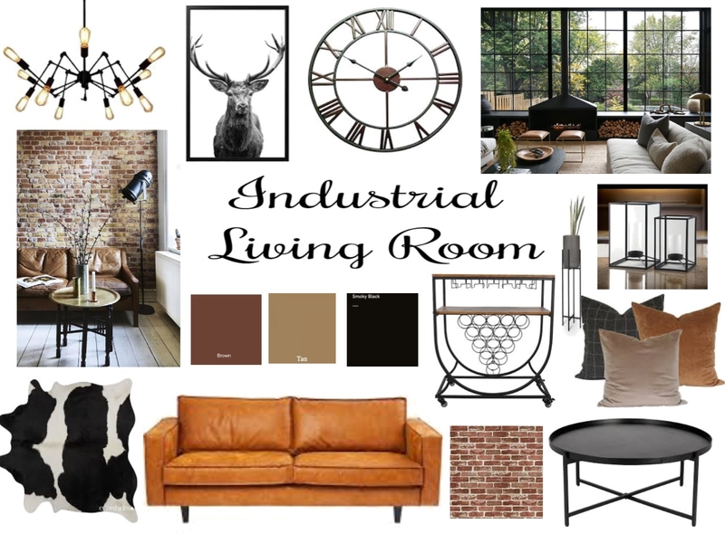 Industrial Living Room Mood Board by minakshisingla.mba@gmail.com on Style Sourcebook