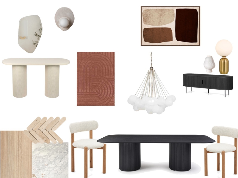 Black and Marble Dining Area Mood Board by anna.vt90@gmail.com on Style Sourcebook