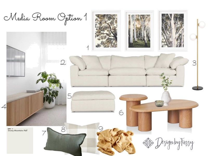 Media Room Option 1 Mood Board by DesignbyFussy on Style Sourcebook