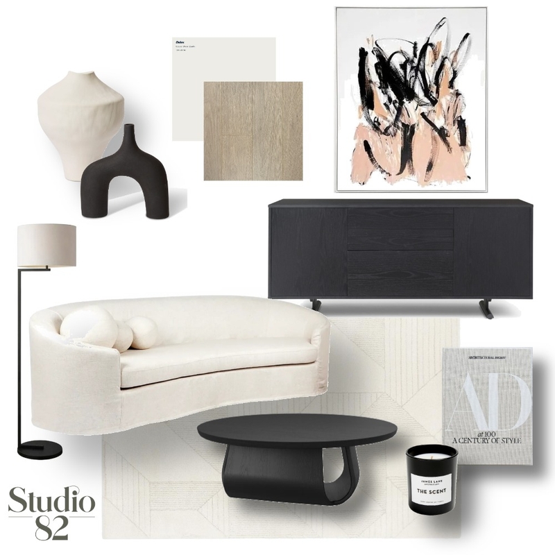 Contemporary Living Room Mood Board by Studio 82 Interior Design on Style Sourcebook