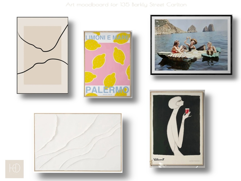 Art moodboard for 135 Barkly Street, Carlton Mood Board by JessMamone on Style Sourcebook