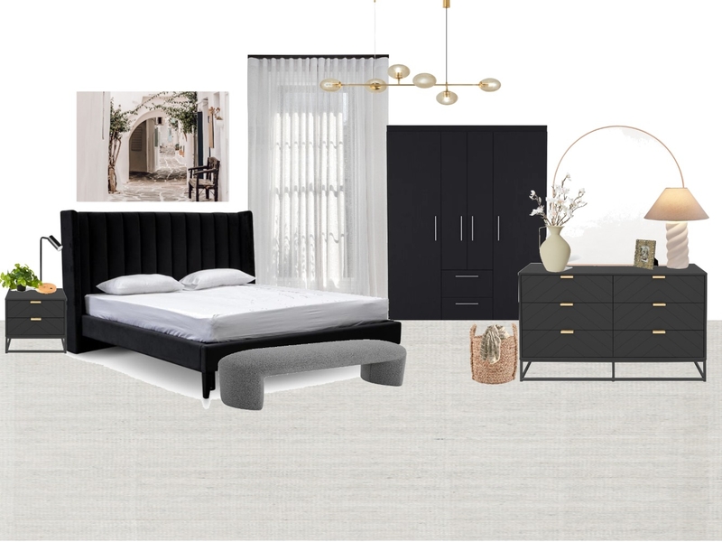 Black and neutral bedroom Mood Board by Allison Kayes Designs on Style Sourcebook