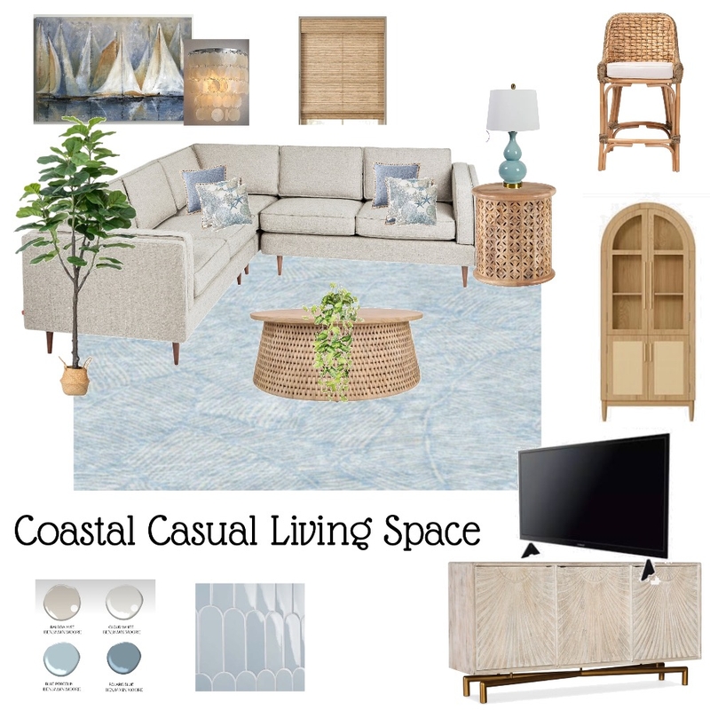 Coastal Casual Living Space Mood Board by gordonjuju01@yahoo.com on Style Sourcebook