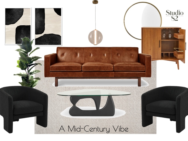 A Mid-Century Vibe Mood Board by Studio 82 Interior Design on Style Sourcebook
