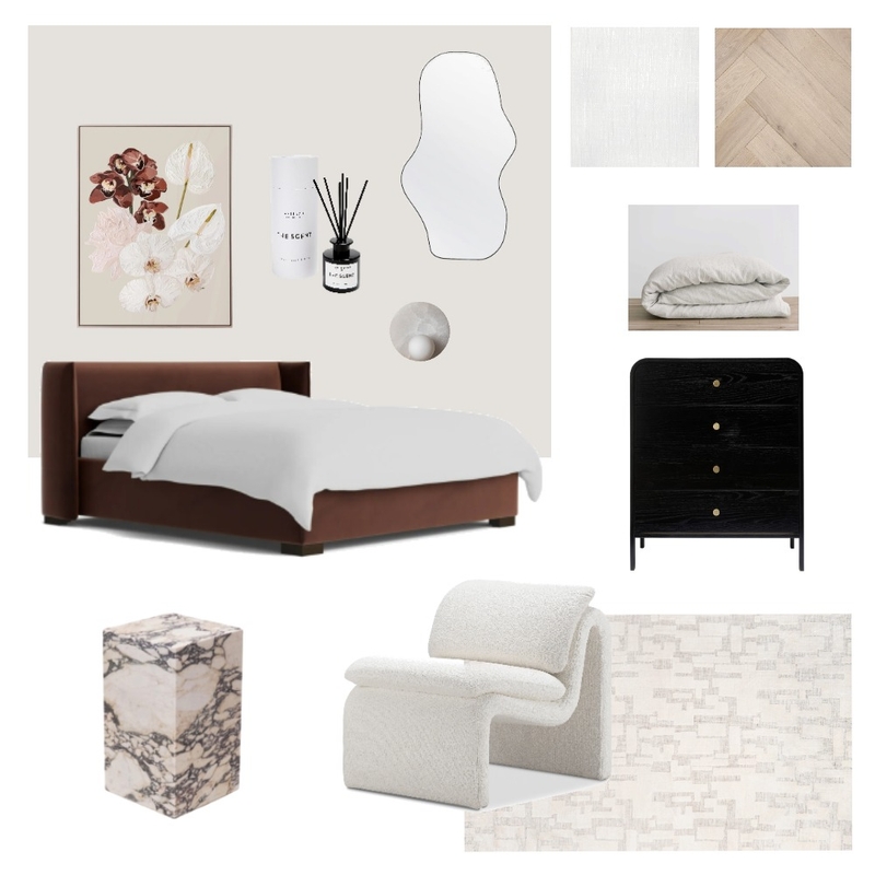 Contemporary Bedroom Sample Board FV Mood Board by natalieenlund@gmail.com on Style Sourcebook