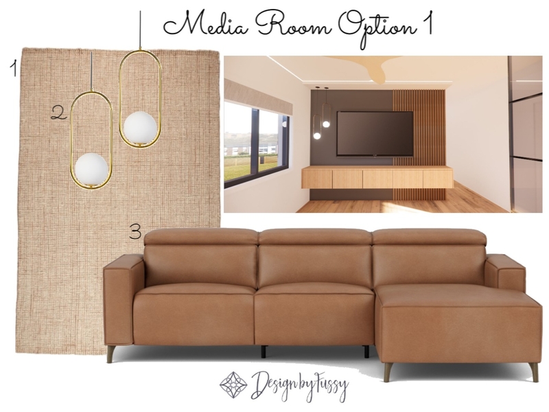 Media Room Option 1 Mood Board by DesignbyFussy on Style Sourcebook