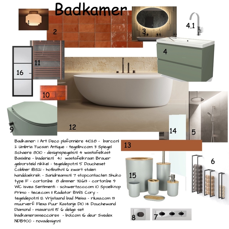 Sample Board Badkamer les 9 Mood Board by Anneke Steffens on Style Sourcebook