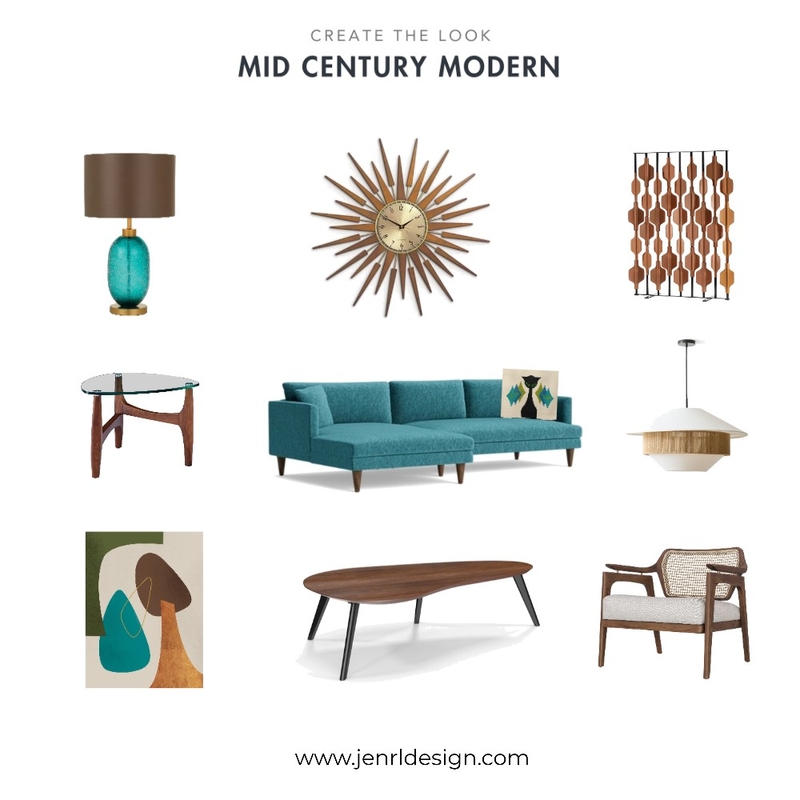 Mid-Century Modern - Create the Look Mood Board by JenRL Design on Style Sourcebook