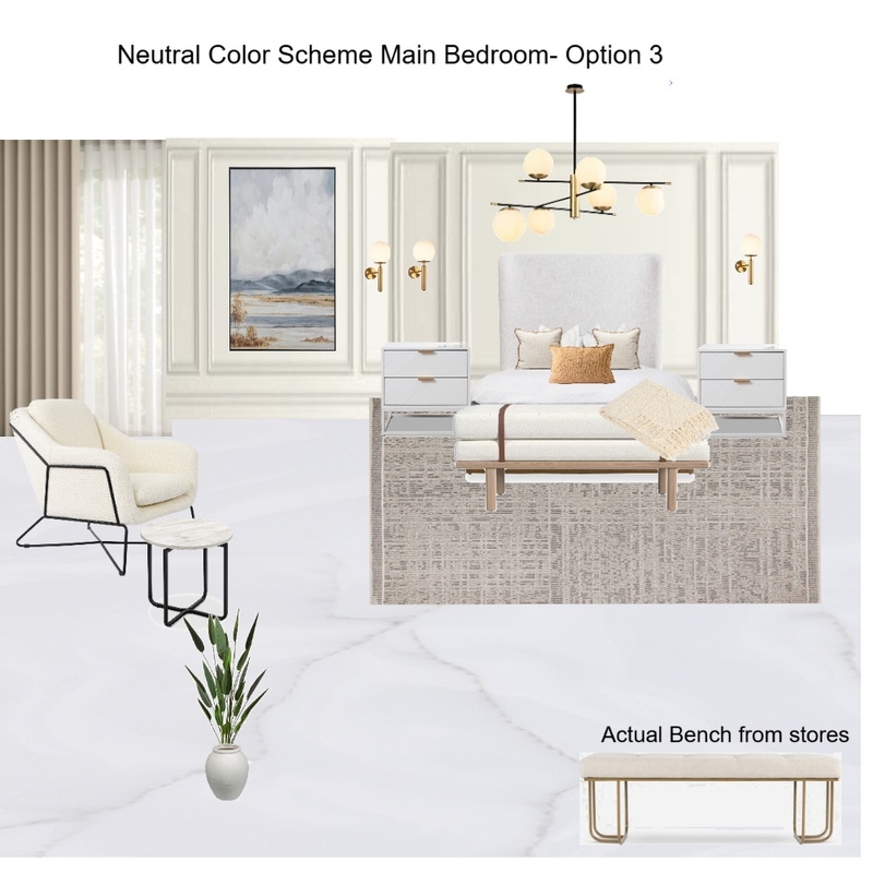 Neutral Color Scheme - Main Bedroom Option 3 Mood Board by Asma Murekatete on Style Sourcebook