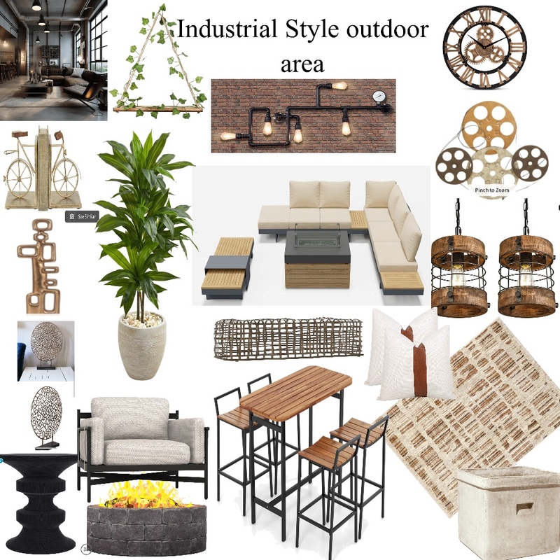 Room specific mood board industrial style Mood Board by altitishereen@gmail.com on Style Sourcebook