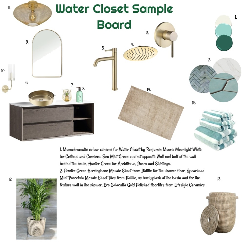 Green Monochromatic Sample Board for WC 12-12-24.2 Mood Board by JudyK on Style Sourcebook
