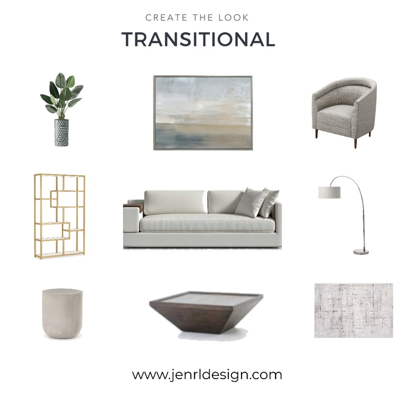 Transitional Style - Create the Look Mood Board by JenRL Design on Style Sourcebook