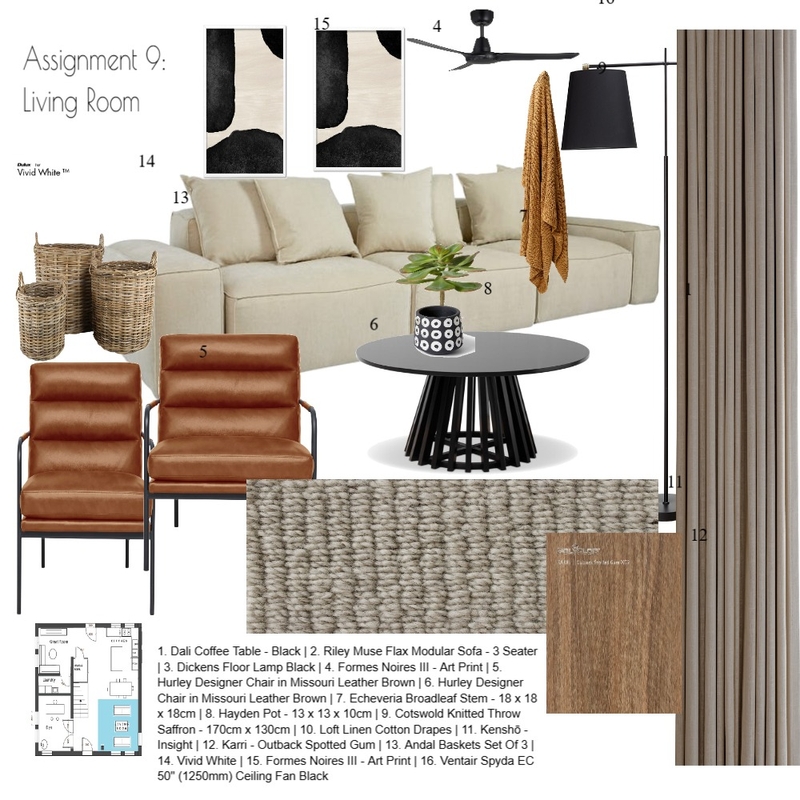 Assignment 9 Living Room Mood Board by Jasmeen Garcha on Style Sourcebook
