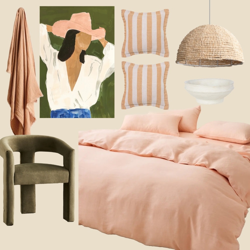 Peach & Olive Bedroom Mood Board by The Webb House on Style Sourcebook