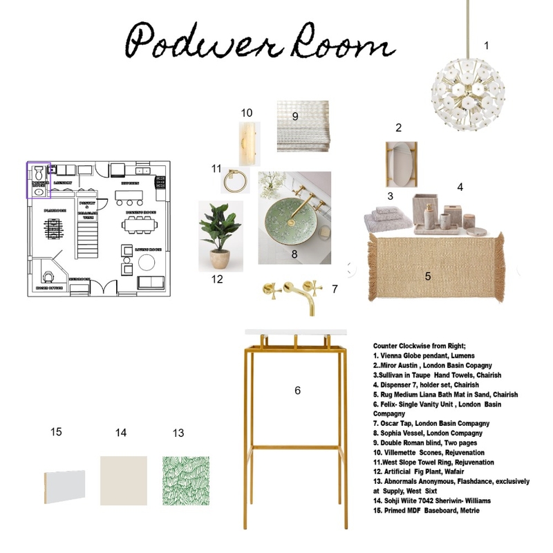 POWDER ROOM Mood Board by Ohlala on Style Sourcebook