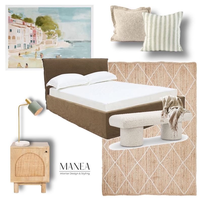 Warm Coastal Bedroom Mood Board by Manea Interior Design & Styling on Style Sourcebook