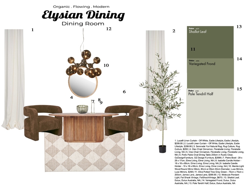 Elysian Dining Mood Board by BaileyWhite on Style Sourcebook