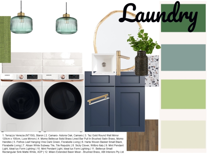 Module 9 Laundry Sample Board Mood Board by Virtuous Design on Style Sourcebook
