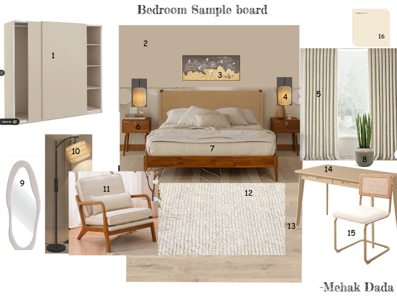 sample board bed room Mood Board by mehak dada on Style Sourcebook