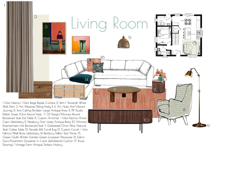 MODULE 9 Living Room Sample Board Mood Board by hannah.piper.galvin@gmail.com on Style Sourcebook