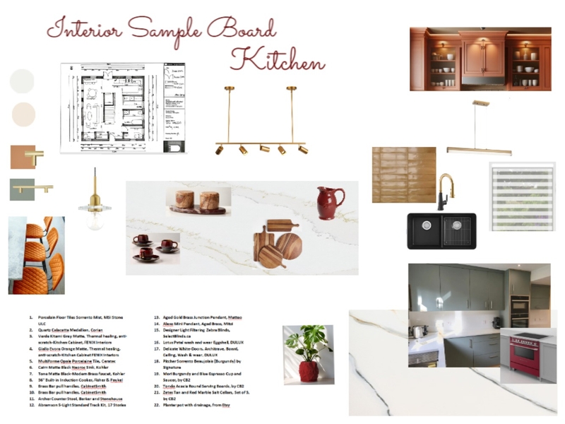 Interior Sample Board Kitchen Mood Board by gylora@yahoo.fr on Style Sourcebook