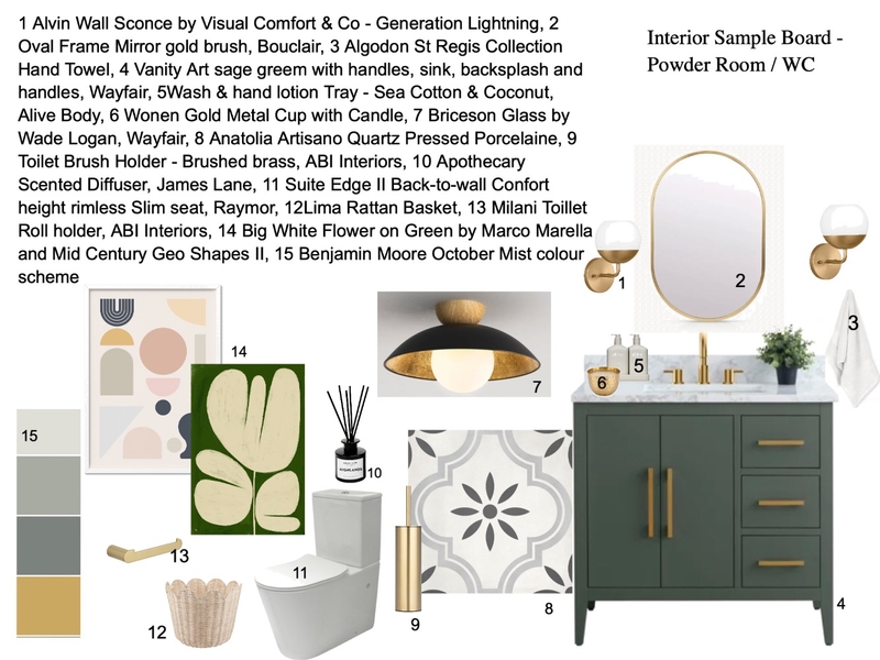 Bathroom Sample board - assignment 9 Mood Board by LyneRobi on Style Sourcebook
