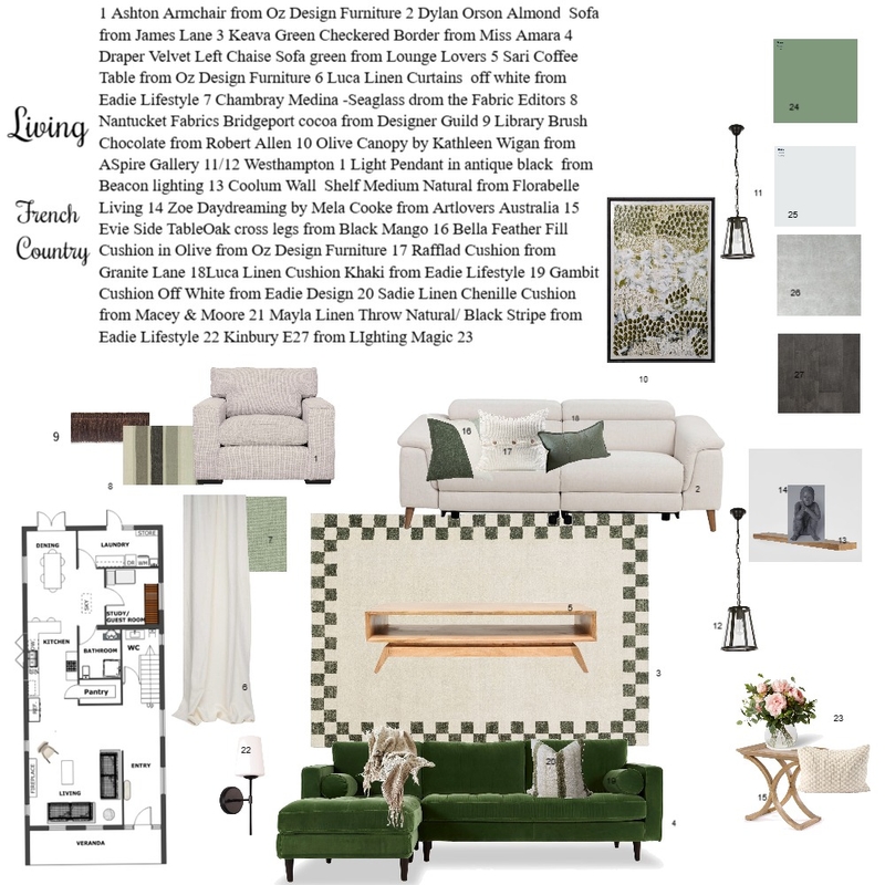 Living room, French Country Mood Board by Catharina Storer on Style Sourcebook