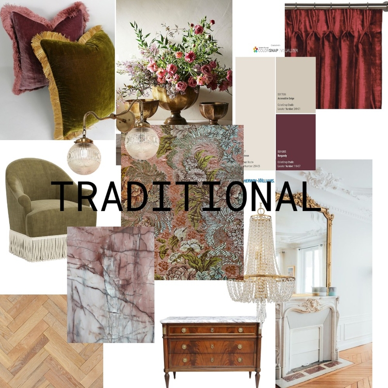 Traditional/Burgundy Mood Board by RoxanneRudisill on Style Sourcebook