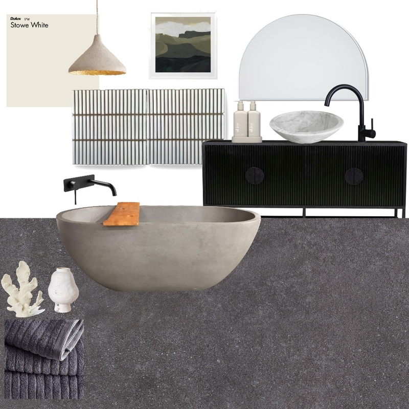 Dark Toned Bathroom Mood Board by Groove Tiles & Stone on Style Sourcebook