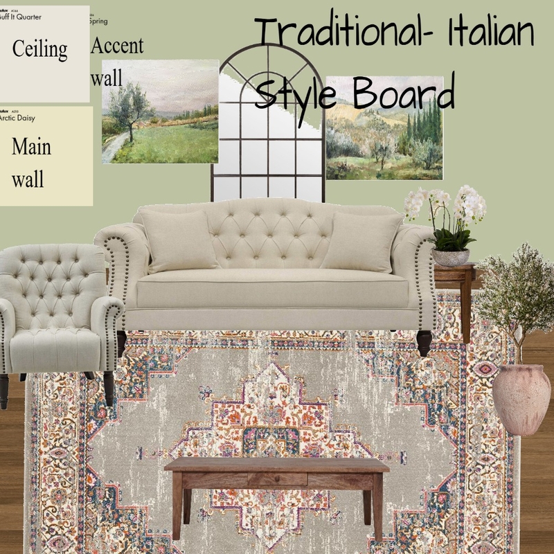 Traditional Italian loungeroom interior style board Mood Board by Angela Reardon on Style Sourcebook
