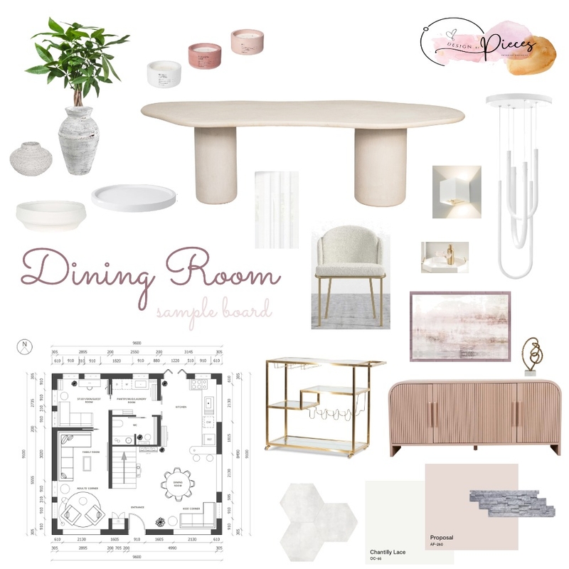 Assign 9 - Sample Board - Dining Room Mood Board by design.by.pieces on Style Sourcebook