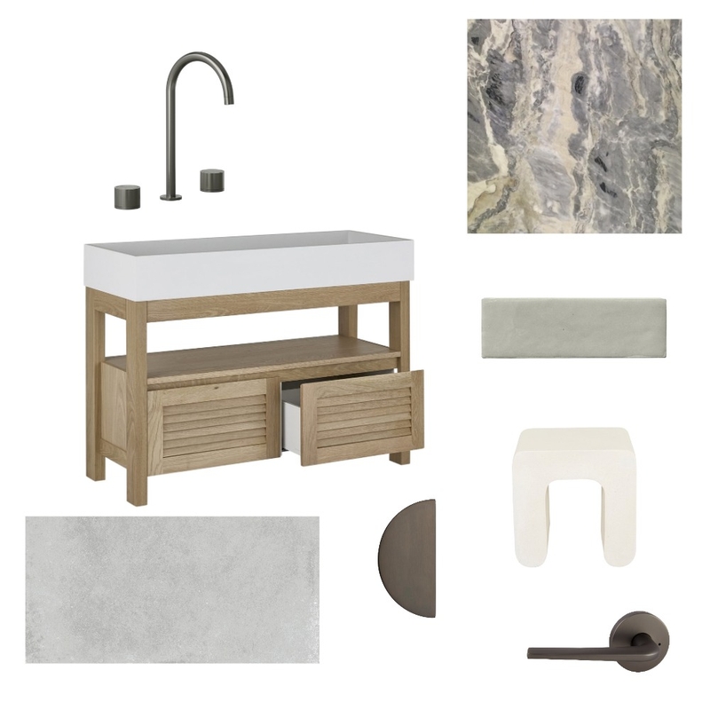 Moody Bathroom Mood Board by Studio McHugh on Style Sourcebook