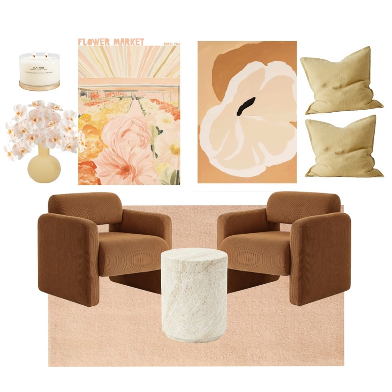 Chocolate & Pink Living Space Mood Board by The Webb House on Style Sourcebook