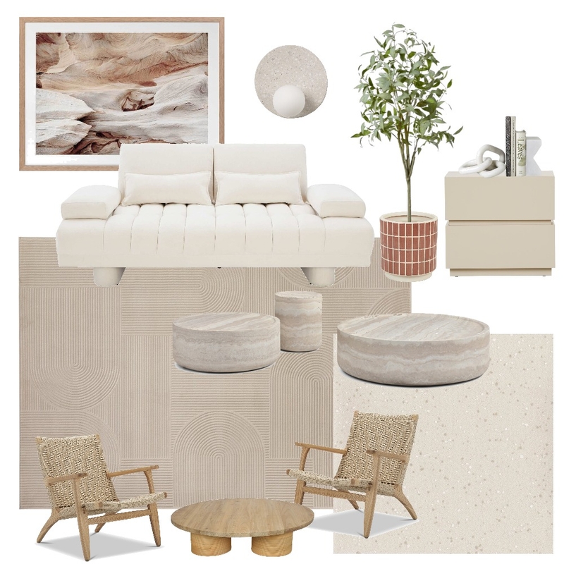 Darren Palmer Raking Linen Mood Board by Unitex Rugs on Style Sourcebook